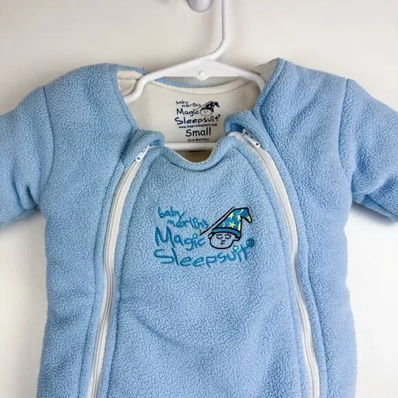 Baby Merlin’s Magic Sleepsuit Blue Fleece - Small 3-6 Months 12-18lbs - Picture 2 of 7